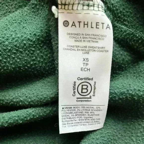 Athleta Coaster Luxe Pullover Casual Sweatshirt Green - Picture 8 of 9
